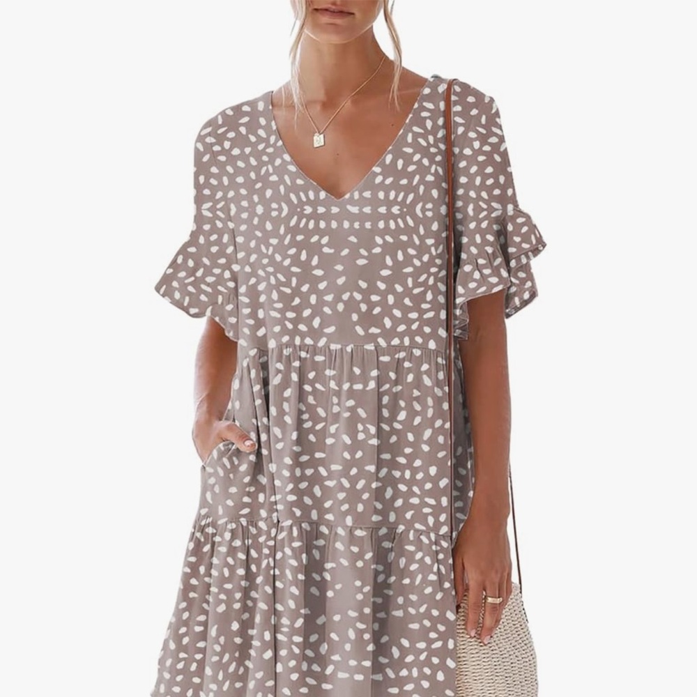 NClook Purple Pink Ruffled Midi Sundress
